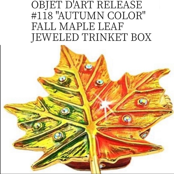 Retired Objet d’Art Autum Fall Maple Leaf Trinket - Picture 12 of 12